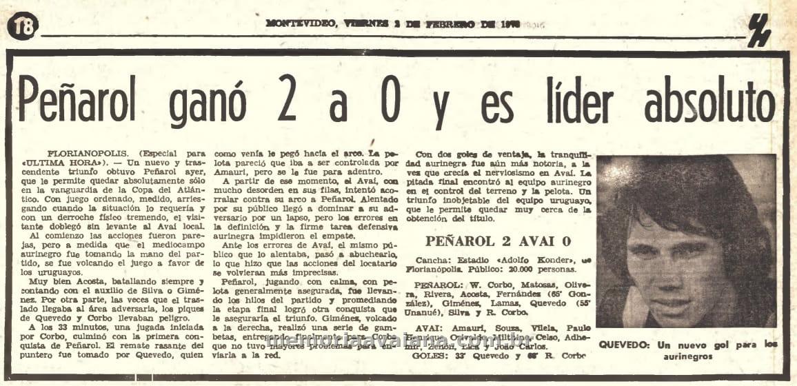 Jornal Última Hora (Montevidéu), 02/02/1973