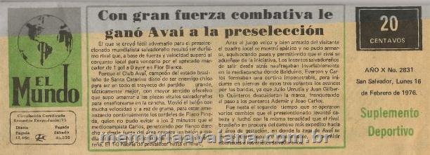 Reportagem sobre o jogo em jornal de El Salvador